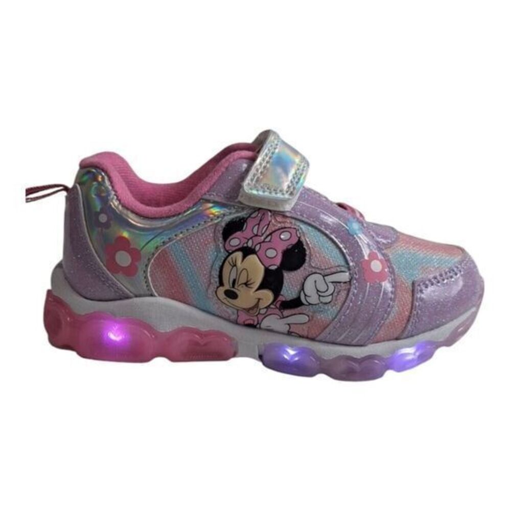 Disney shoes for girls sneakers with LED light without laces Pink Size 7 (15cm) - Picture 13 of 16